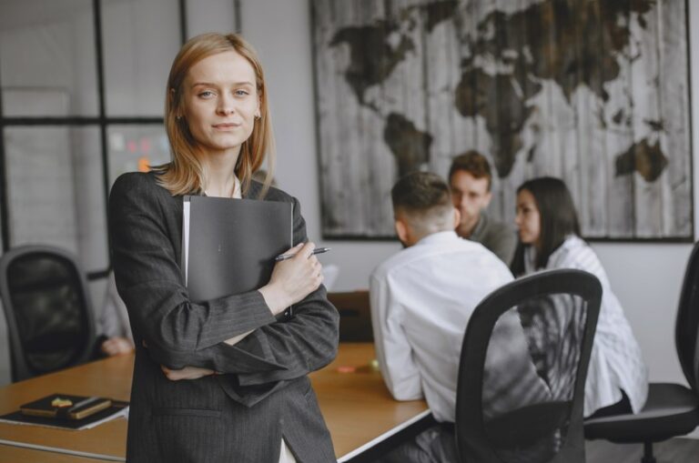 Business Woman Signature Documents